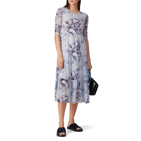 BAUM UND PFERDGARTEN mesh midi dress Greek greece Roman print small $375 - Picture 1 of 12